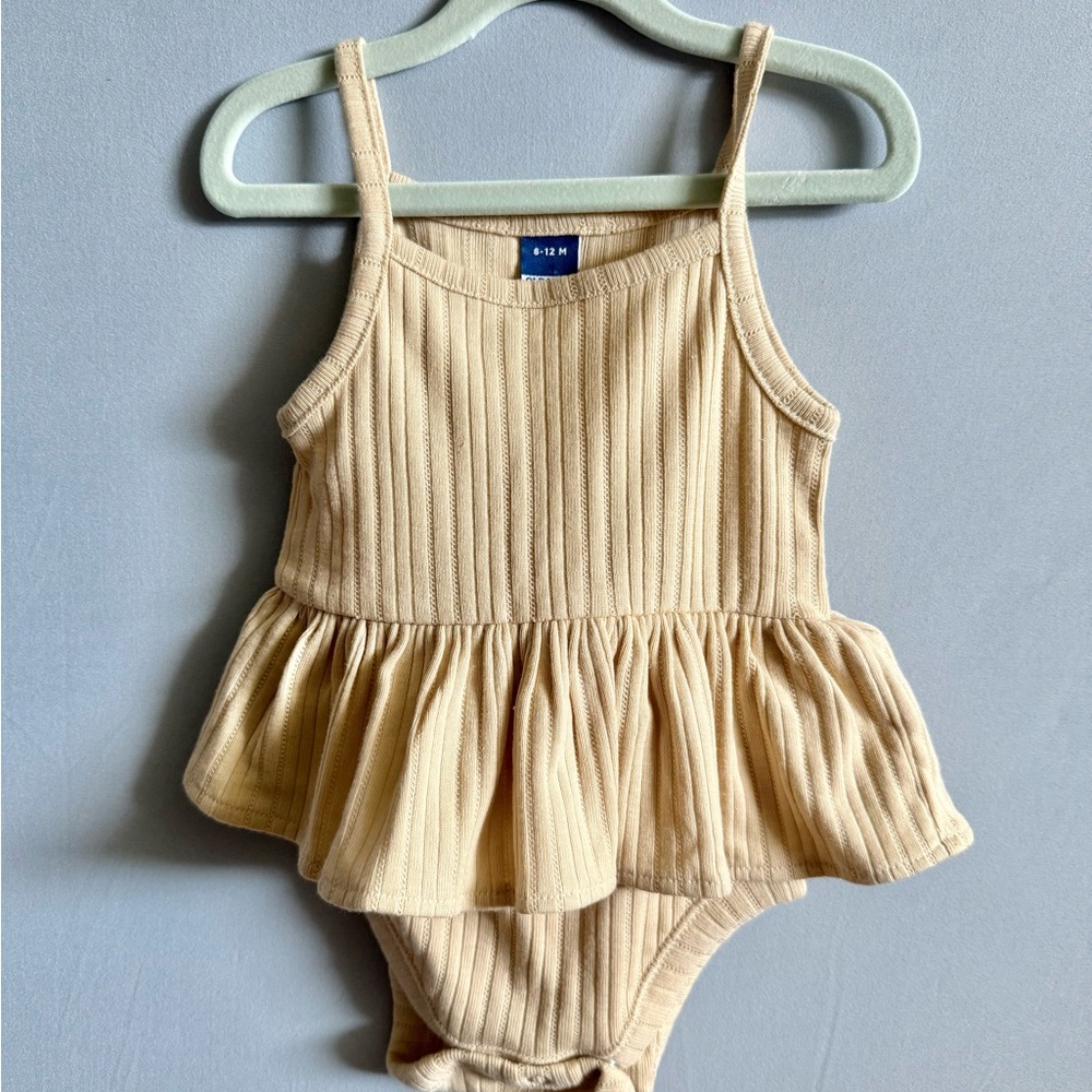 Beige Old Navy Ribbed Baby Romper